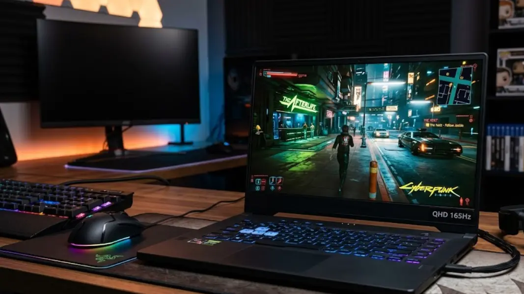 Best gaming laptop under 1200 with an RTX 4070 running a game at 1440p